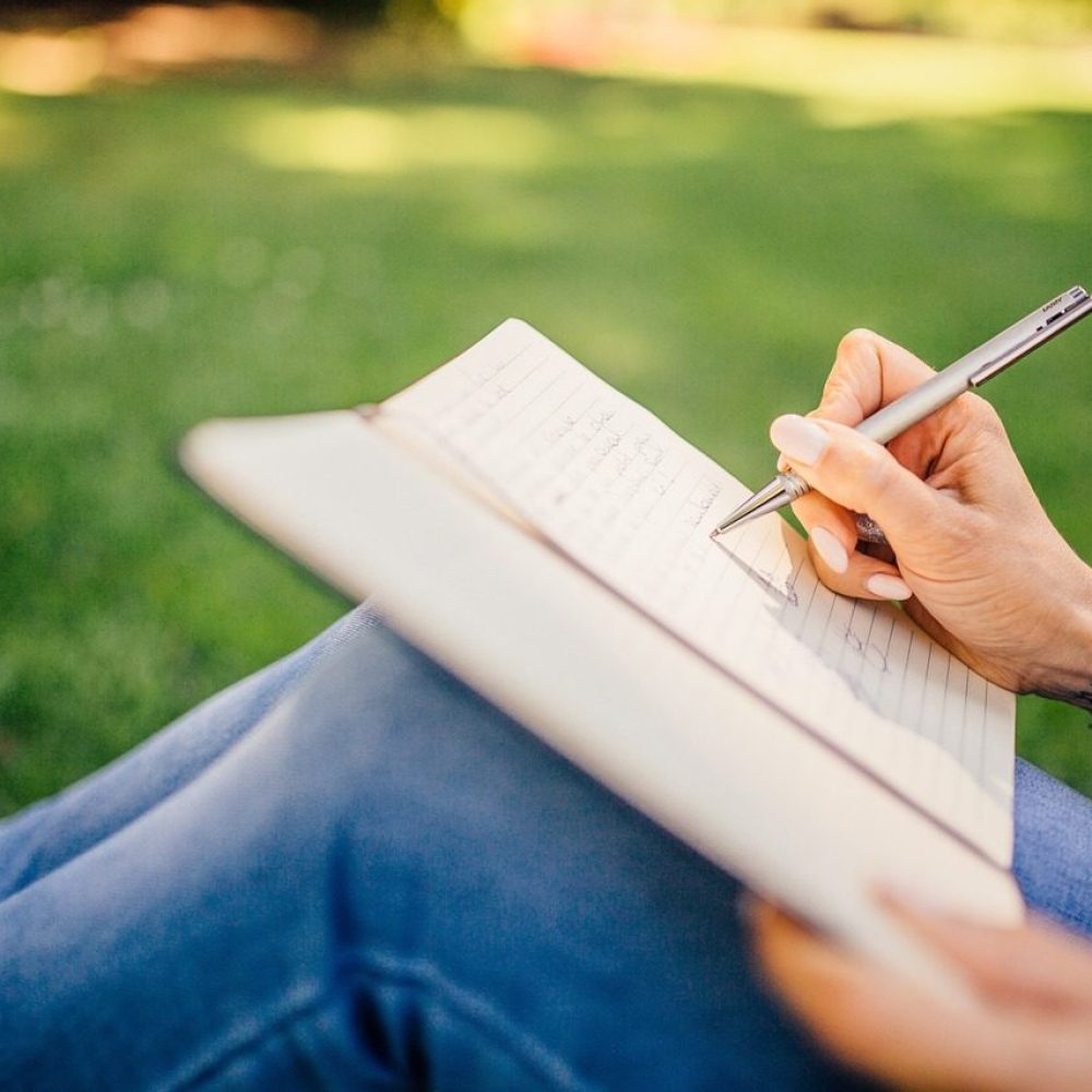 writing, nature, writer, notes, pen, notebook, book, girl, woman, people, hands, grass, outdoors